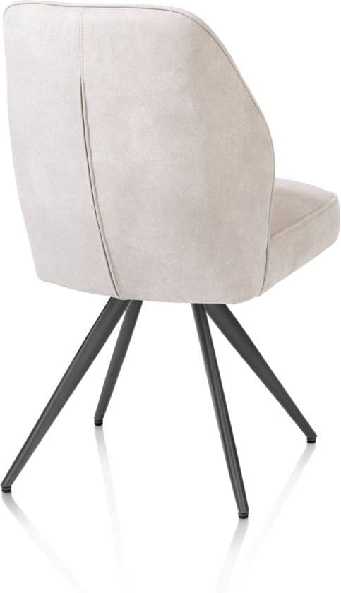 Henders & Hazel Bell eetkamerstoel - grafiet frame - pocket - stof calabria - kiezel Grijs|Wit Eetkamerstoel