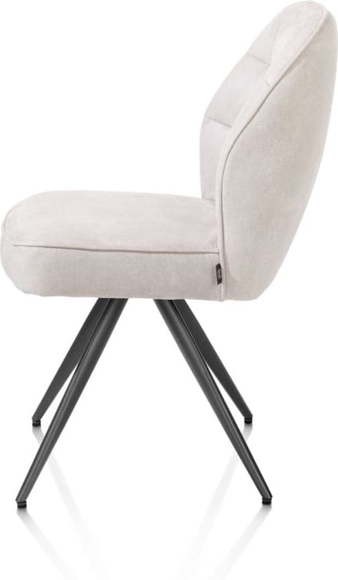 Henders & Hazel Bell eetkamerstoel - grafiet frame - pocket - stof calabria - kiezel Grijs|Wit Eetkamerstoel