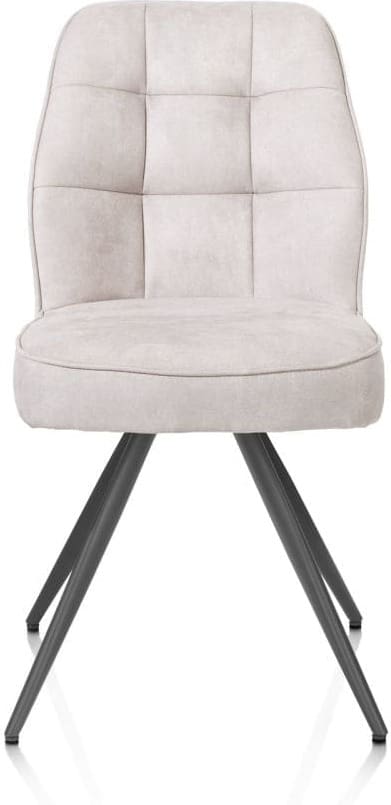 Henders & Hazel Bell eetkamerstoel - grafiet frame - pocket - stof calabria - kiezel Grijs|Wit Eetkamerstoel