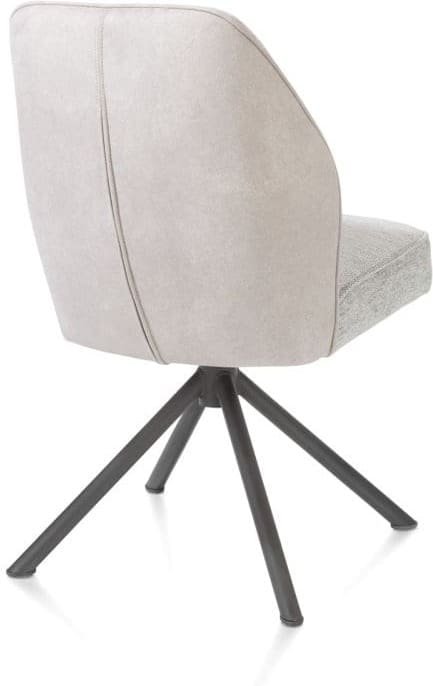Henders & Hazel Bell eetkamerstoel - grafiet frame recht - draaibaar - pocket - combi calabria/vada - kiezel Grijs|Wit Eetkamerstoel