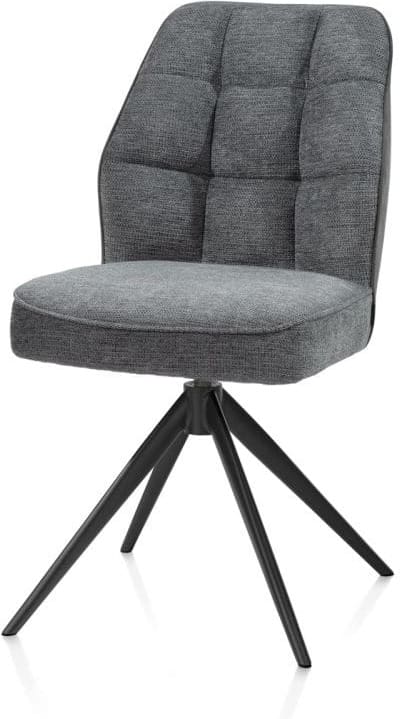 Henders & Hazel Bell eetkamerstoel - rough offblack frame - draaibaar - relax - pocket - combi calabria/va Antraciet Eetkamerstoel