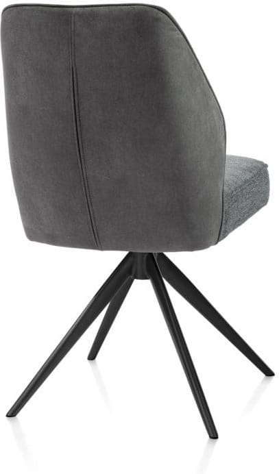 Henders & Hazel Bell eetkamerstoel - rough offblack frame - draaibaar - relax - pocket - combi calabria/va Antraciet Eetkamerstoel