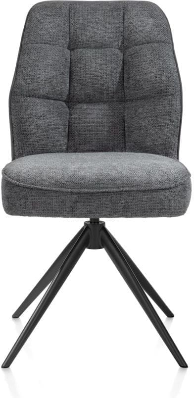 Henders & Hazel Bell eetkamerstoel - rough offblack frame - draaibaar - relax - pocket - combi calabria/va Antraciet Eetkamerstoel