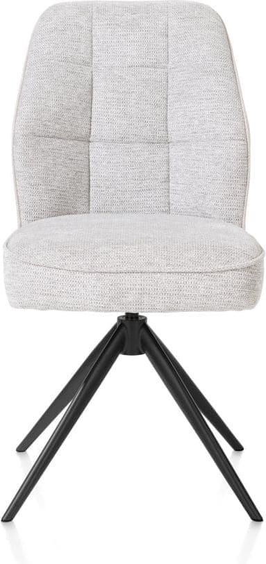 Henders & Hazel Bell eetkamerstoel - rough offblack frame - draaibaar - relax - pocket - combi calabria/va - kiezel Grijs|Wit Eetkamerstoel