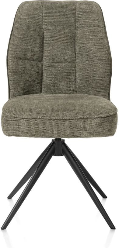Henders & Hazel Bell eetkamerstoel - rough offblack frame - draaibaar - relax - pocket - combi calabria/va - mosgroen Eetkamerstoel