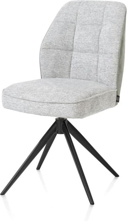 Henders & Hazel Bell eetkamerstoel - rough offblack frame - draaibaar - relax - pocket - combi calabria/va - olijf Groen Eetkamerstoel