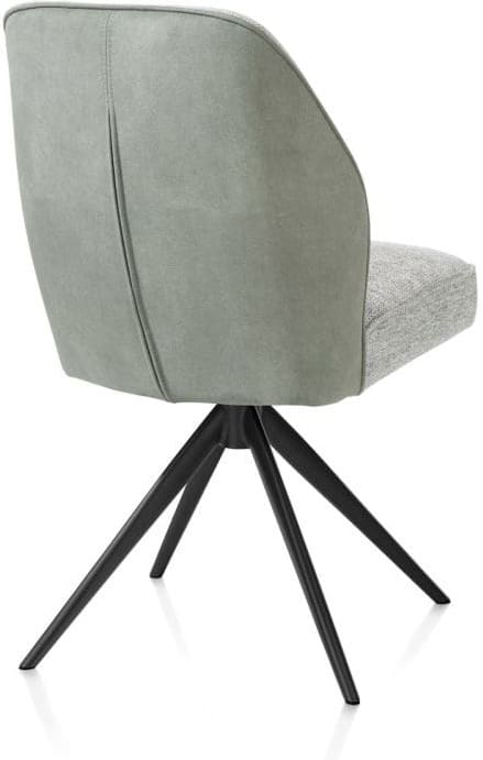 Henders & Hazel Bell eetkamerstoel - rough offblack frame - draaibaar - relax - pocket - combi calabria/va - olijf Groen Eetkamerstoel