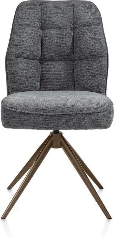 Henders & Hazel Bell eetkamerstoel - steelbrown frame - draaibaar - relax - pocket - combi calabria/vada Antraciet Eetkamerstoel