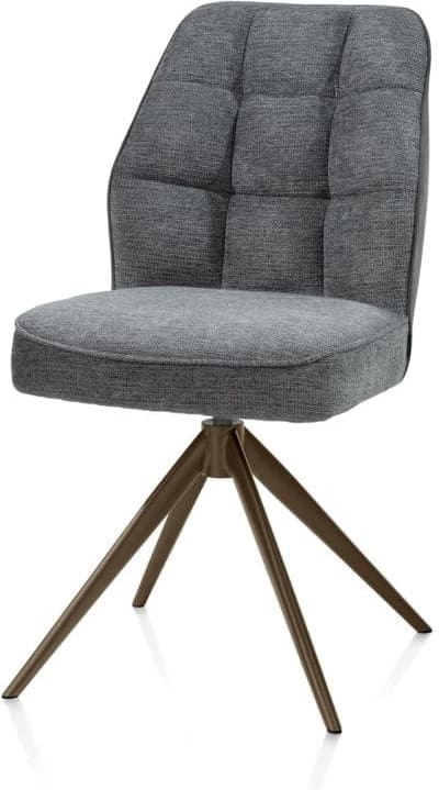 Henders & Hazel Bell eetkamerstoel - steelbrown frame - draaibaar - relax - pocket - combi calabria/vada Antraciet Eetkamerstoel
