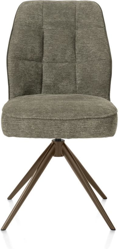 Henders & Hazel Bell eetkamerstoel - steelbrown frame - draaibaar - relax - pocket - combi calabria/vada - mosgroen Eetkamerstoel
