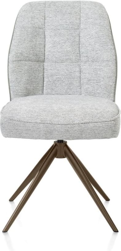 Henders & Hazel Bell eetkamerstoel - steelbrown frame - draaibaar - relax - pocket - combi calabria/vada - olijf Groen Eetkamerstoel