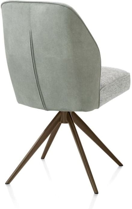 Henders & Hazel Bell eetkamerstoel - steelbrown frame - draaibaar - relax - pocket - combi calabria/vada - olijf Groen Eetkamerstoel