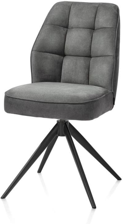 Henders & Hazel Bell eetkamerstoel - steelbrown frame - draaibaar - relax - pocket - stof calabria Antraciet Eetkamerstoel