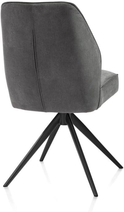 Henders & Hazel Bell eetkamerstoel - steelbrown frame - draaibaar - relax - pocket - stof calabria Antraciet Eetkamerstoel