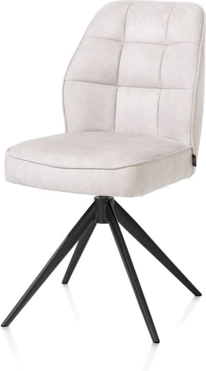Henders & Hazel Bell eetkamerstoel - steelbrown frame - draaibaar - relax - pocket - stof calabria - kiezel Grijs|Wit Eetkamerstoel