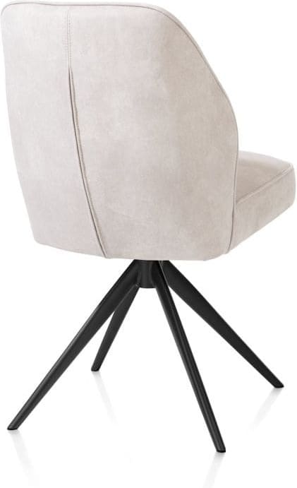 Henders & Hazel Bell eetkamerstoel - steelbrown frame - draaibaar - relax - pocket - stof calabria - kiezel Grijs|Wit Eetkamerstoel