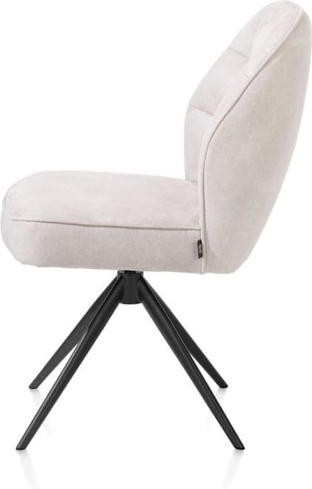 Henders & Hazel Bell eetkamerstoel - steelbrown frame - draaibaar - relax - pocket - stof calabria - kiezel Grijs|Wit Eetkamerstoel
