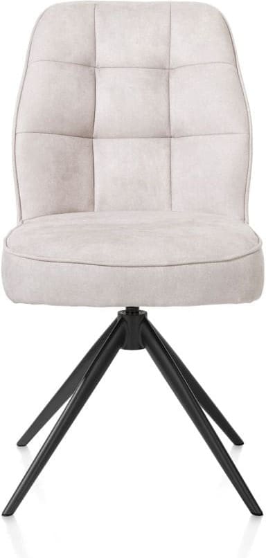 Henders & Hazel Bell eetkamerstoel - steelbrown frame - draaibaar - relax - pocket - stof calabria - kiezel Grijs|Wit Eetkamerstoel