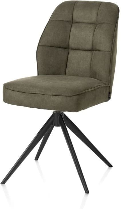 Henders & Hazel Bell eetkamerstoel - steelbrown frame - draaibaar - relax - pocket - stof calabria - mosgroen Eetkamerstoel