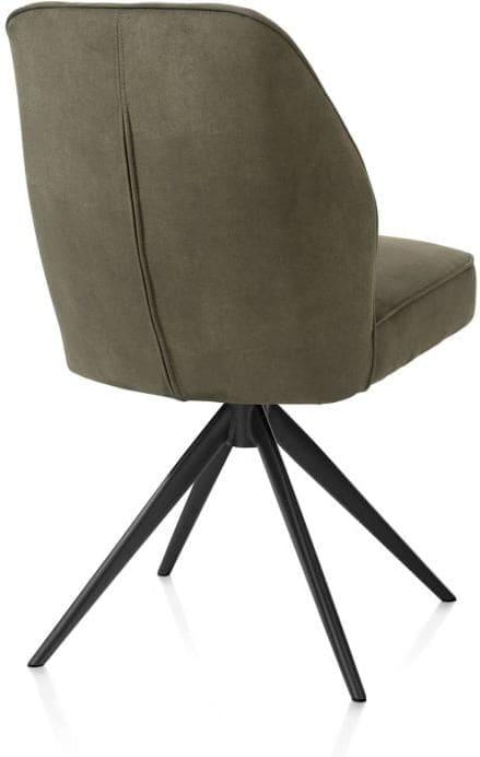 Henders & Hazel Bell eetkamerstoel - steelbrown frame - draaibaar - relax - pocket - stof calabria - mosgroen Eetkamerstoel