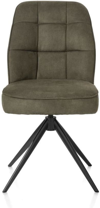 Henders & Hazel Bell eetkamerstoel - steelbrown frame - draaibaar - relax - pocket - stof calabria - mosgroen Eetkamerstoel