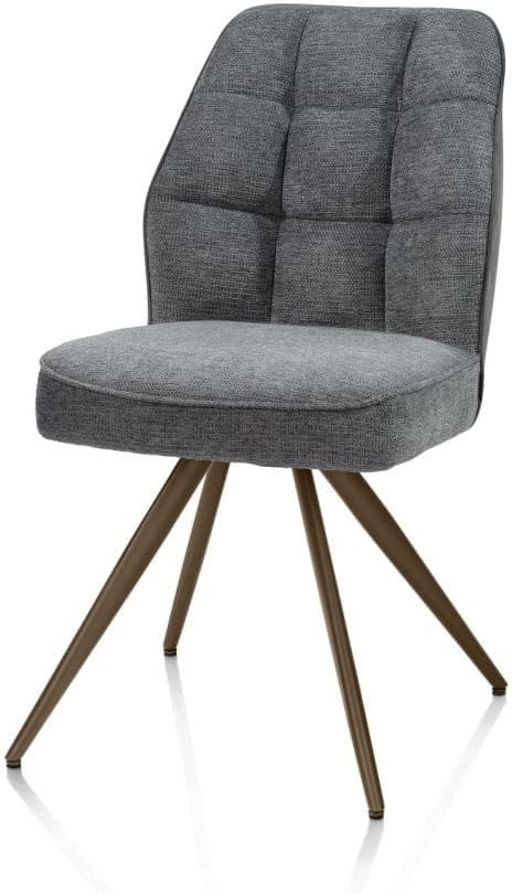 Henders & Hazel Bell eetkamerstoel - steelbrown frame - pocket - combi calabria/vada Antraciet Eetkamerstoel