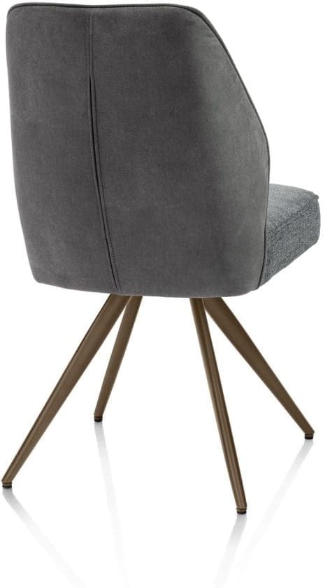 Henders & Hazel Bell eetkamerstoel - steelbrown frame - pocket - combi calabria/vada Antraciet Eetkamerstoel