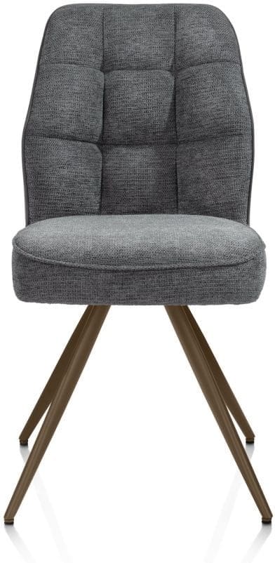 Henders & Hazel Bell eetkamerstoel - steelbrown frame - pocket - combi calabria/vada Antraciet Eetkamerstoel