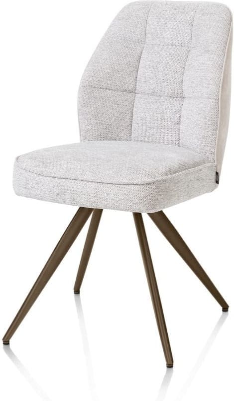 Henders & Hazel Bell eetkamerstoel - steelbrown frame - pocket - combi calabria/vada - kiezel Grijs|Wit Eetkamerstoel