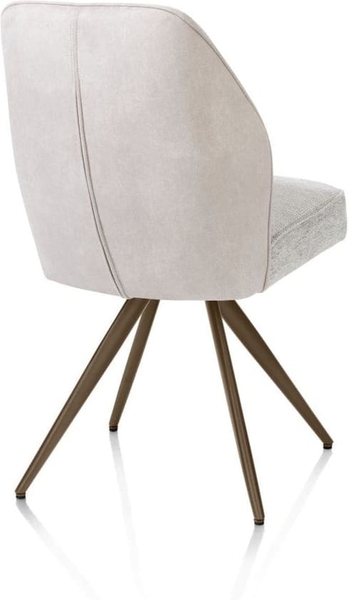 Henders & Hazel Bell eetkamerstoel - steelbrown frame - pocket - combi calabria/vada - kiezel Grijs|Wit Eetkamerstoel
