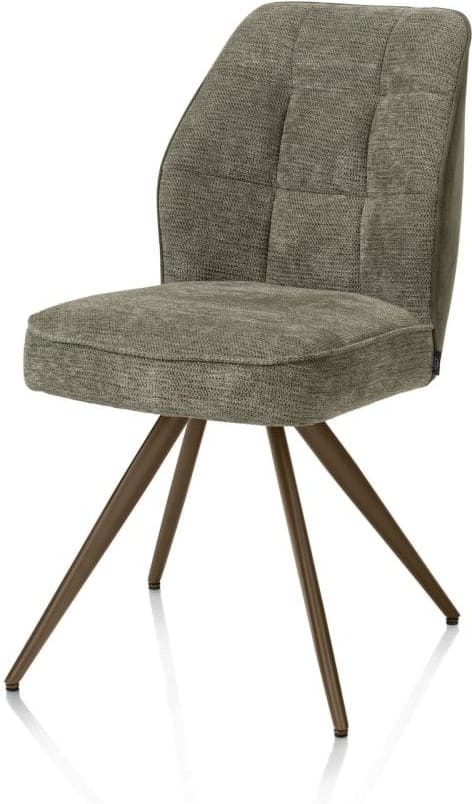 Henders & Hazel Bell eetkamerstoel - steelbrown frame - pocket - combi calabria/vada - mosgroen Eetkamerstoel