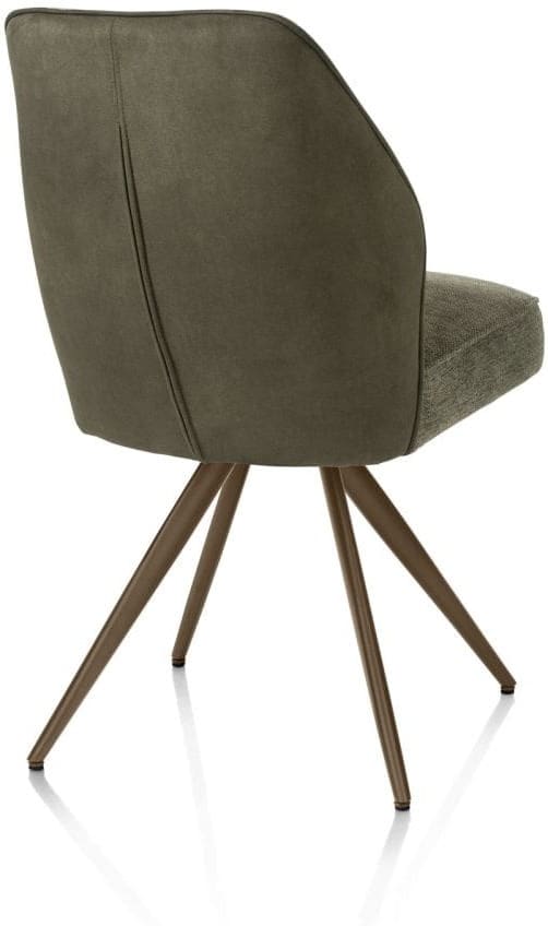 Henders & Hazel Bell eetkamerstoel - steelbrown frame - pocket - combi calabria/vada - mosgroen Eetkamerstoel