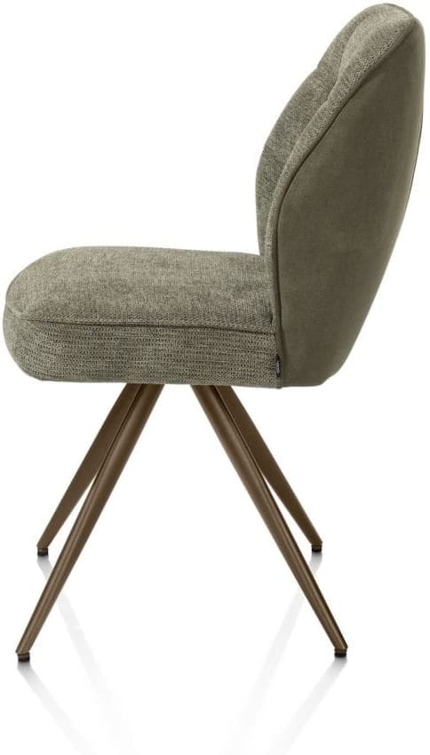Henders & Hazel Bell eetkamerstoel - steelbrown frame - pocket - combi calabria/vada - mosgroen Eetkamerstoel