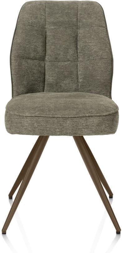 Henders & Hazel Bell eetkamerstoel - steelbrown frame - pocket - combi calabria/vada - mosgroen Eetkamerstoel