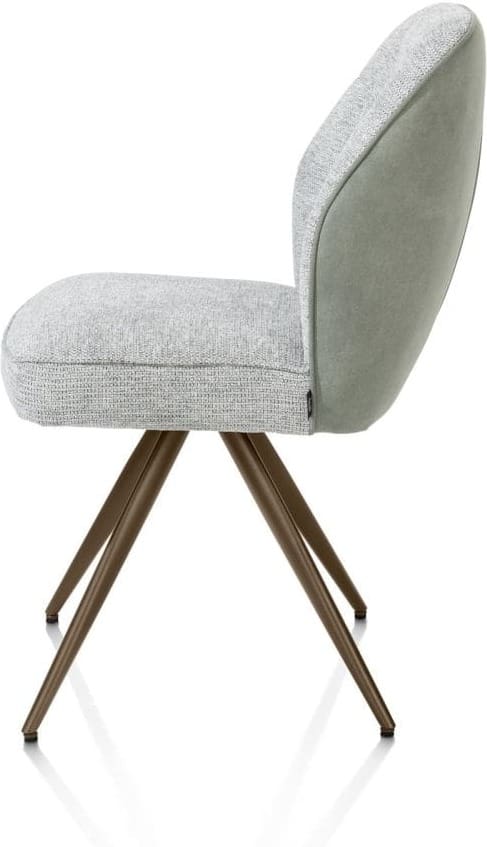 Henders & Hazel Bell eetkamerstoel - steelbrown frame - pocket - combi calabria/vada - olijf Groen Eetkamerstoel