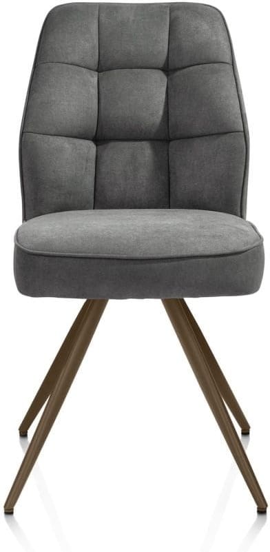 Henders & Hazel Bell eetkamerstoel - steelbrown frame - pocket - stof calabria Antraciet Eetkamerstoel