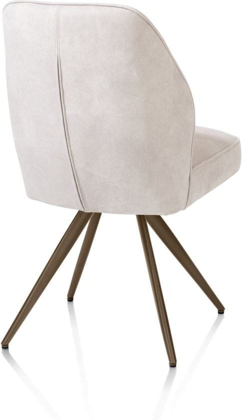 Henders & Hazel Bell eetkamerstoel - steelbrown frame - pocket - stof calabria - kiezel Grijs|Wit Eetkamerstoel
