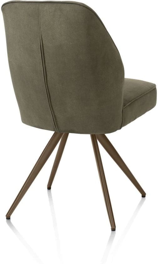 Henders & Hazel Bell eetkamerstoel - steelbrown frame - pocket - stof calabria - mosgroen Eetkamerstoel