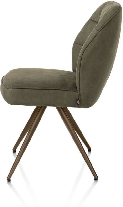 Henders & Hazel Bell eetkamerstoel - steelbrown frame - pocket - stof calabria - mosgroen Eetkamerstoel
