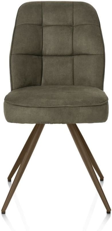 Henders & Hazel Bell eetkamerstoel - steelbrown frame - pocket - stof calabria - mosgroen Eetkamerstoel
