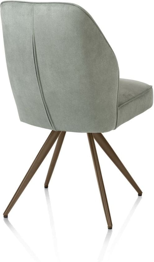 Henders & Hazel Bell eetkamerstoel - steelbrown frame - pocket - stof calabria - olijf Groen Eetkamerstoel