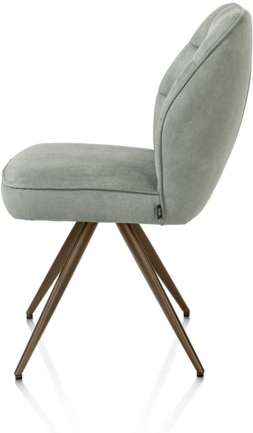 Henders & Hazel Bell eetkamerstoel - steelbrown frame - pocket - stof calabria - olijf Groen Eetkamerstoel
