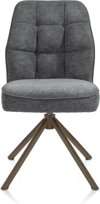 Henders & Hazel Bell eetkamerstoel - steelbrown frame recht - draaibaar - pocket - combi calabria/vada Antraciet Eetkamerstoel