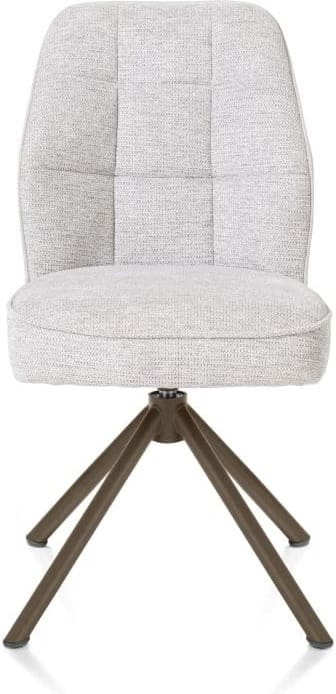 Henders & Hazel Bell eetkamerstoel - steelbrown frame recht - draaibaar - pocket - combi calabria/vada - kiezel Grijs|Wit Eetkamerstoel