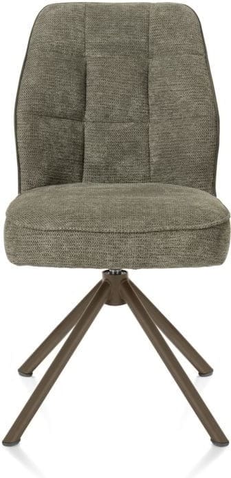 Henders & Hazel Bell eetkamerstoel - steelbrown frame recht - draaibaar - pocket - combi calabria/vada - mosgroen Eetkamerstoel