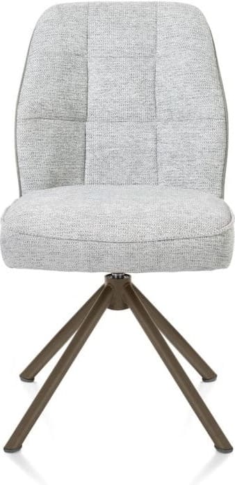 Henders & Hazel Bell eetkamerstoel - steelbrown frame recht - draaibaar - pocket - combi calabria/vada - olijf Groen Eetkamerstoel
