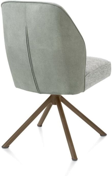 Henders & Hazel Bell eetkamerstoel - steelbrown frame recht - draaibaar - pocket - combi calabria/vada - olijf Groen Eetkamerstoel