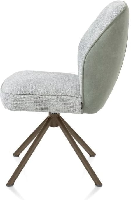 Henders & Hazel Bell eetkamerstoel - steelbrown frame recht - draaibaar - pocket - combi calabria/vada - olijf Groen Eetkamerstoel