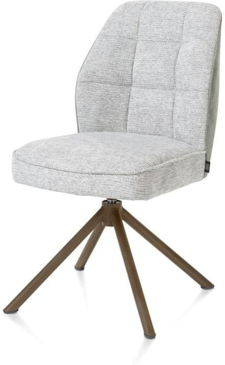 Henders & Hazel Bell eetkamerstoel - steelbrown frame recht - draaibaar - pocket - combi calabria/vada - olijf Groen Eetkamerstoel