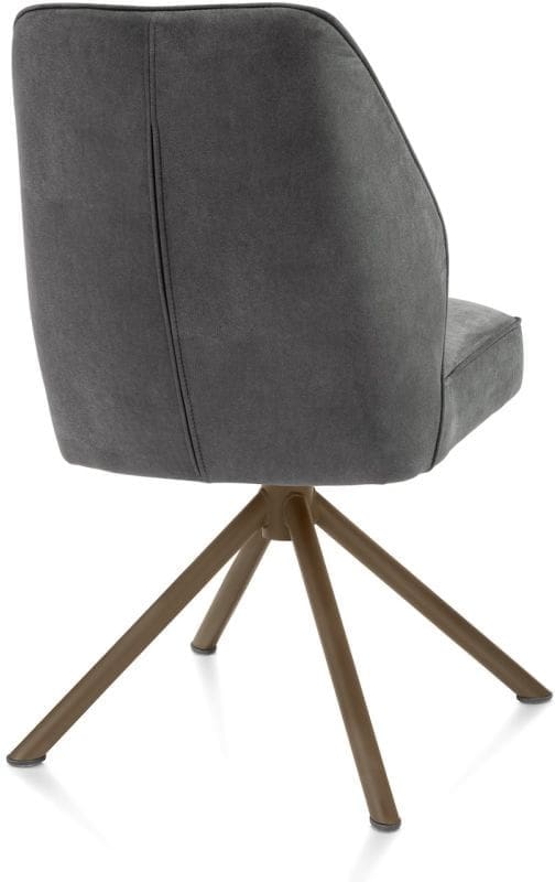 Henders & Hazel Bell eetkamerstoel - steelbrown frame recht - draaibaar - pocket - stof calabria Antraciet Eetkamerstoel